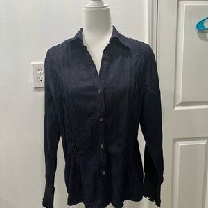 Talbots dark wash jean women shirt size medium